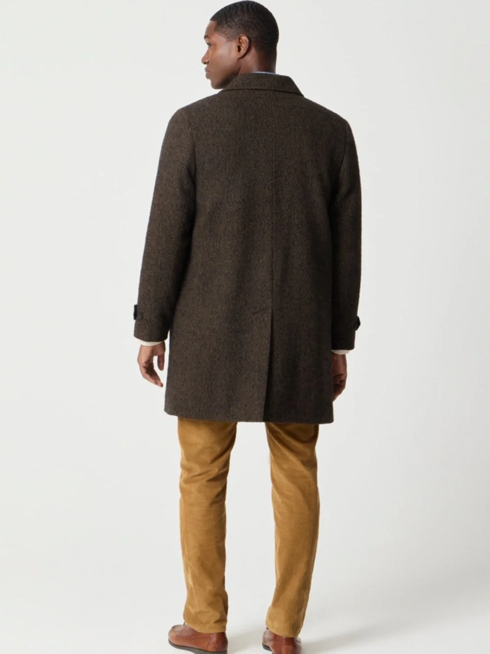J. Crew Men's Wool Blend Overcoat Black Brown Size 42 NEW‎